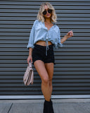 Hailey Loose Tie-Front Denim Shirt