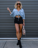 Hailey Loose Tie-Front Denim Shirt