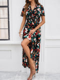 Eva Floral V-Neck Maxi Dress with Butterfly Sleeves