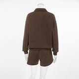 Gabby Long Sleeve & Shorts Fleece Set