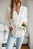 Elle Geometric Print V-Neck Blouse