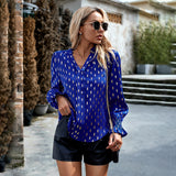 Elle Geometric Print V-Neck Blouse