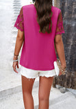 Sophie Elegant V-Neck Blouse with Lace Embroidery