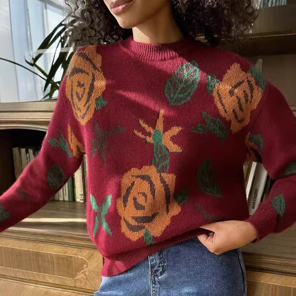 Diane Floral Round Neck Sweater