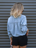 Hailey Loose Tie-Front Denim Shirt