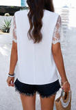 Sophie Elegant V-Neck Blouse with Lace Embroidery